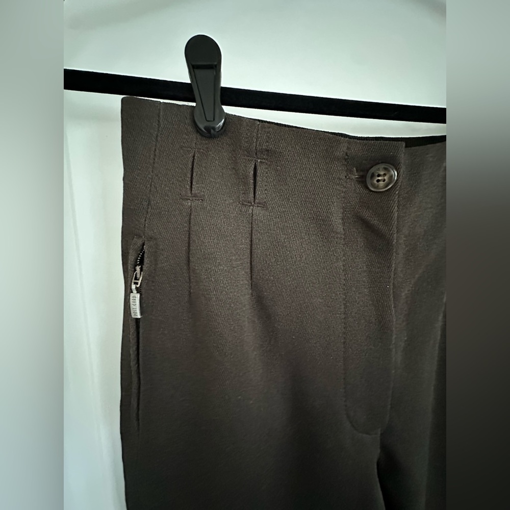 Vintage Post Card Italian Design Ski Pants Brown Floral Embroidered Stirrup - XS - Picture 2 of 16
